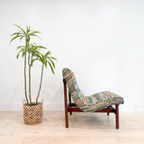 Mid Century Rare Scoop Chair - New Striped Upholstery