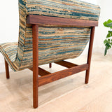 Mid Century Rare Scoop Chair - New Striped Upholstery