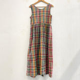 90s EUROPA Plaid Maxi Dress- S/M