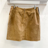 90s HUGO BUSCATI Patchwork Leather Mini Skirt- Small