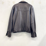 90s COUTURE Brown Leather Jacket- L