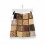 90s HUGO BUSCATI Patchwork Leather Mini Skirt- Small