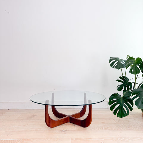 Sculpted Walnut Coffee Table