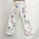 Doodles On Vintage White Wranglers