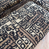 Vintage "Tiki" Style Sofa w/ 2 Ottomans