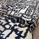 Vintage "Tiki" Style Sofa w/ 2 Ottomans