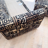 Vintage "Tiki" Style Sofa w/ 2 Ottomans
