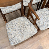 Set of 6 Walnut Dining Chairs w/ New Upholstery