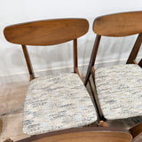 Set of 6 Walnut Dining Chairs w/ New Upholstery