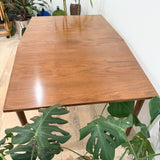 Mid Century Walnut Dining Table w/ 1 Leaf