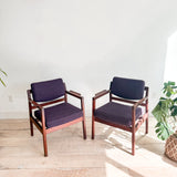 Pair of Jens Risom Occasional Chairs - Purple