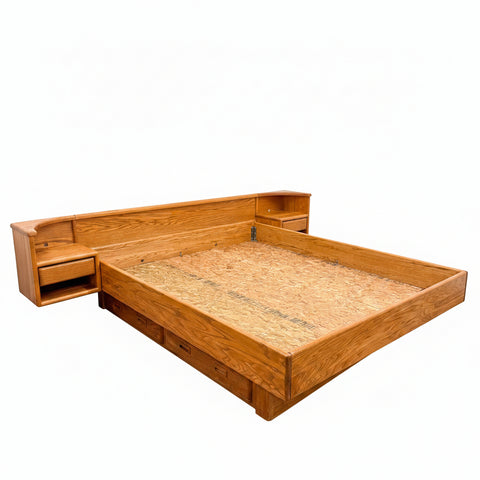 Vintage Oak Platform Bed - California King