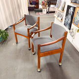 Pair of Teak Chairs w/ New Upholstery