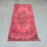 Pink Over-dyed Turkish Rug 3.3' x 7.1'