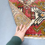 Turkish Rug - Mustard/Red - 1'6x3'3