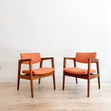 Pair of Gunlocke Occasional Chairs - Orange