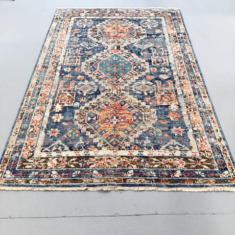 6'x9' Hand Woven Blue Rug