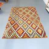 Vintage Turkish Colorful Rug - 5'7x7'11