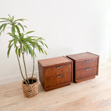 Pair of Walnut + Rosewood Stanley Nightstands