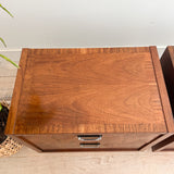 Pair of Walnut + Rosewood Stanley Nightstands