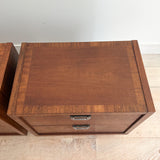 Pair of Walnut + Rosewood Stanley Nightstands