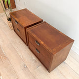 Pair of Walnut + Rosewood Stanley Nightstands