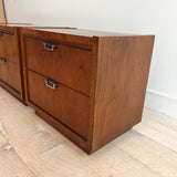 Pair of Walnut + Rosewood Stanley Nightstands