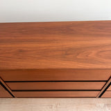 Mid Century Low Walnut 9 Drawer Dresser