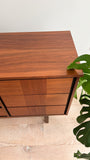 Mid Century Low Walnut 9 Drawer Dresser