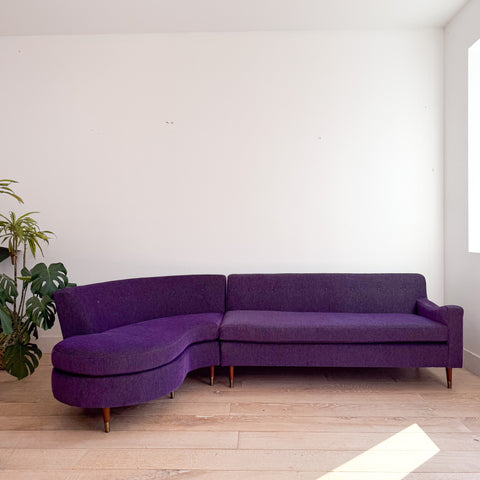 Mid Century Sectional - New Purple Upholstery