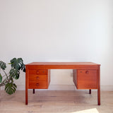Danish Teak Desk with Finished Back