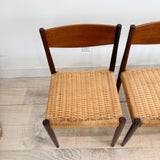 Set of 4 Danish Teak Rope Chairs