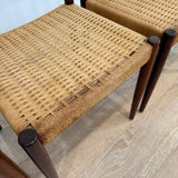 Set of 4 Danish Teak Rope Chairs