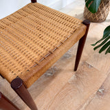 Set of 4 Danish Teak Rope Chairs