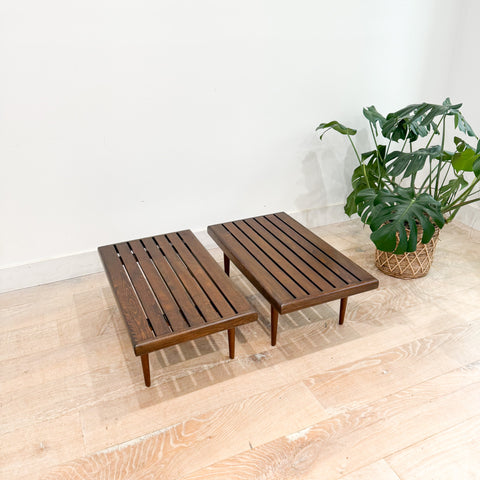 Pair of Vintage Slat End Tables