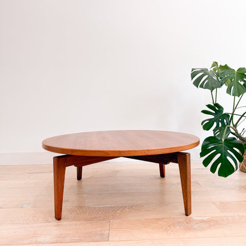 Rare Jens Risom Swivel Top Coffee Table