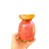 Collared Vase in Rhubarb/Tangerine