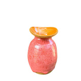 Collared Vase in Rhubarb/Tangerine