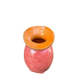 Collared Vase in Rhubarb/Tangerine