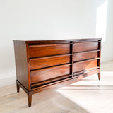 Mid Century Walnut 6 Drawer Dresser