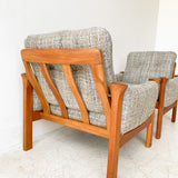 Pair of Danish Teak Cado Lounge Chairs with New Upholstery