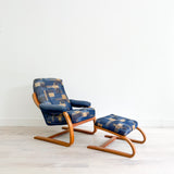 Danish Teak Lounge Chair and Ottoman