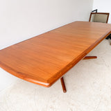 Sculpted Danish Teak Dining Table with 2 Leaves