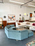 Mid Century Angular Sectional Sofa with Ottoman