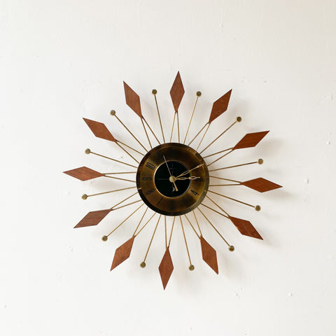 Mid Century Starburst Clock by Welby