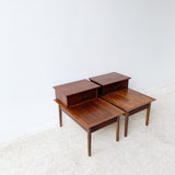 Pair of Walnut Step Tables by Stanley Furniture