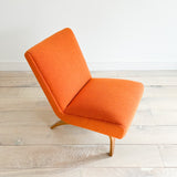 Thonet Lounge Chair w/ New Orange Upholstery