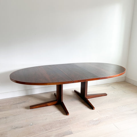 Rosewood Oval Dining Table w/ Leaf by Dyrlund