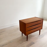 Teak 3 Drawer Dresser with Sculpted Drawer Pulls