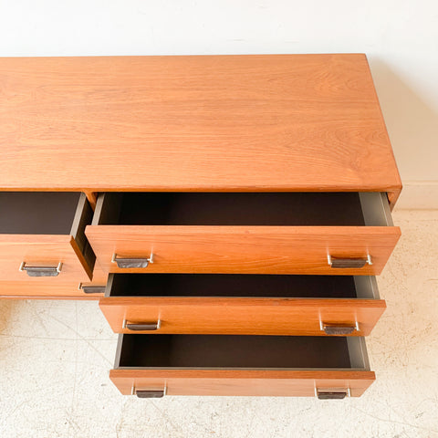 Vintage Teak Dresser with Leather Pulls Atomic Furnishing & Design Vintage Teak Dresser with Leather Pulls Atomic Furnishing & Design